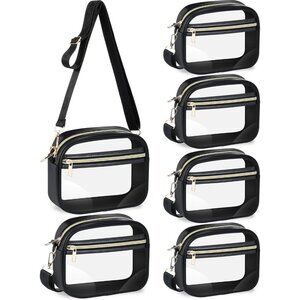 6 Pack Clear Crossbody Bags TPU Waterproof Stadium Approved Festival Purse